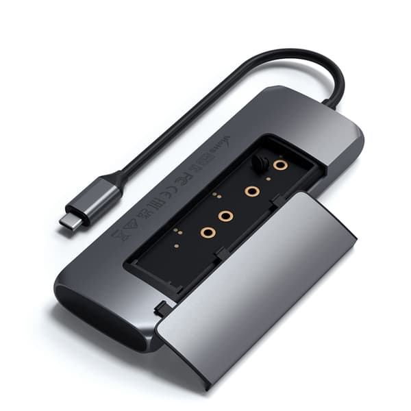 Satechi USB-C Hybrid Med Built-in SSD Storage - Rymdgrå