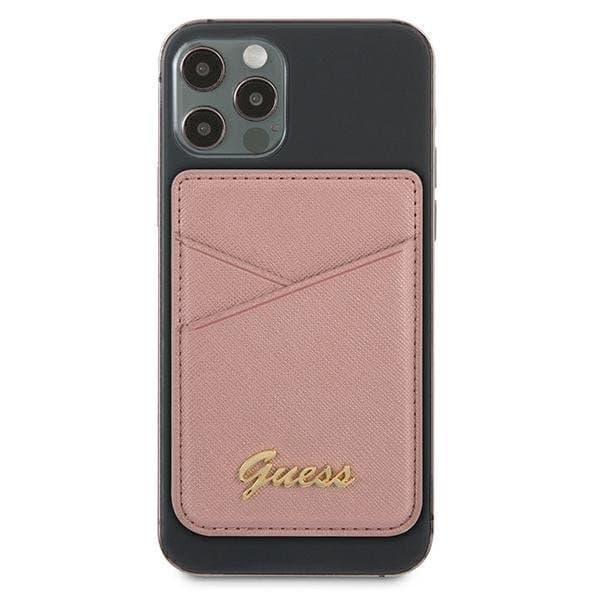 Guess Saffiano Magsafe Korthållare - Rosa