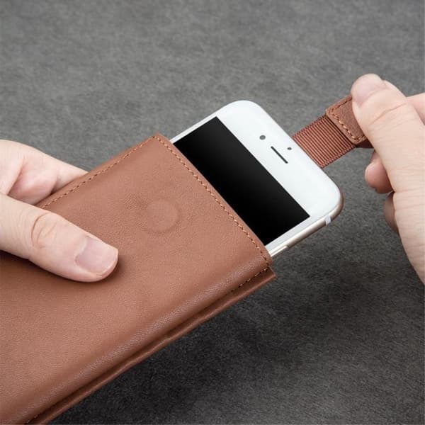 Universal Pouch Wallet i äkta läder - Brun (M)