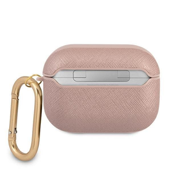 Guess Saffiano Script Metal Collection Skal AirPods Pro - Rosa