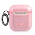 Miniatyrbild 2 av 3: Karl Lagerfeld Glitter Karl`s Head Skal Airpods - Rosa