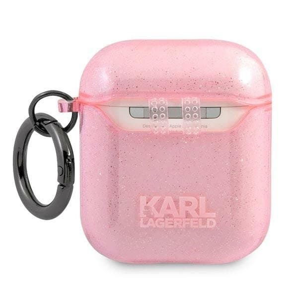 Karl Lagerfeld Glitter Karl`s Head Skal Airpods - Rosa