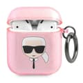 Miniatyrbild 1 av 3: Karl Lagerfeld Glitter Karl`s Head Skal Airpods - Rosa