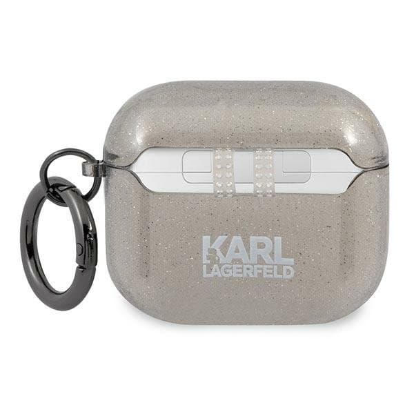 Karl Lagerfeld Skal Glitter Karl`s Head Airpods 3 - Svart