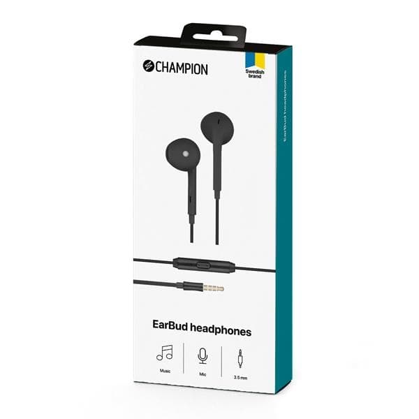 Champion EarBud Hörlurar 3.5mm - Svart
