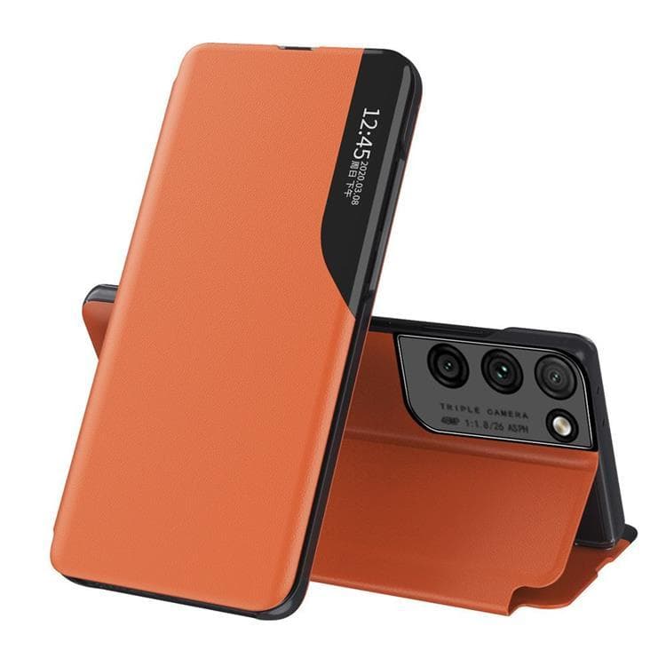 Eco Leather View Fodral Galaxy S21 Ultra - Orange
