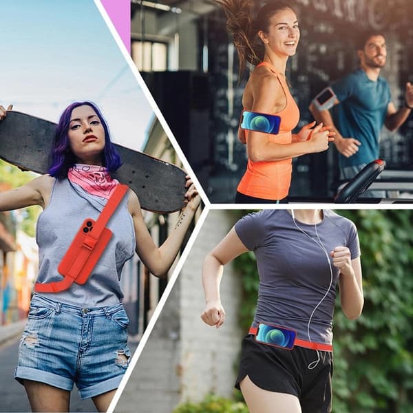 Rope Gel Airbag Skal Med Lanyard Samsung Galaxy A32 - Röd