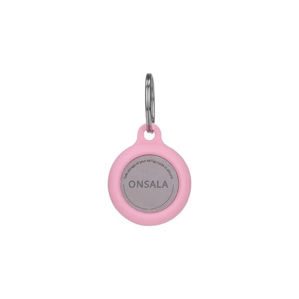 Onsala Airtag Hållare Silikon Med Nyckelring - Rosa