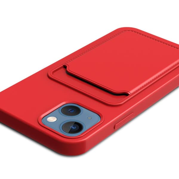 iPhone 13 Mini Skal med Kortfack - Rosa