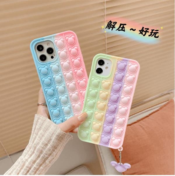 Panda Pop it Fidget Multicolor Skal till iPhone 13 Pro - Lila