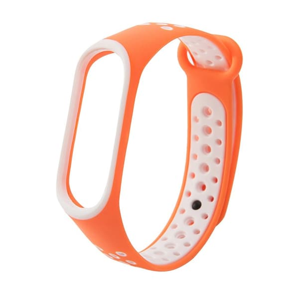 Dots Ersättningsarmband till Xiaomi Mi Band 4/3 - Orange / Vit