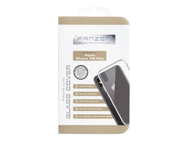 Panzer Premium - Baksidedeksel for mobiltelefon - herdet glass (9H), termoplast-polyuretan (TPU) - blank - for Apple iPhone XS Max