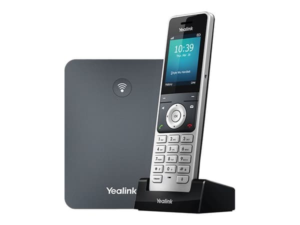 Yealink W76P - Trådløs telefon / VoIP-telefon med anrops-ID - 1900 MHz - DECT - treveis anropskapasitet - SIP, SIP v2, RTCP-XR, VQ-RTCPXR - 10 linjer Grå