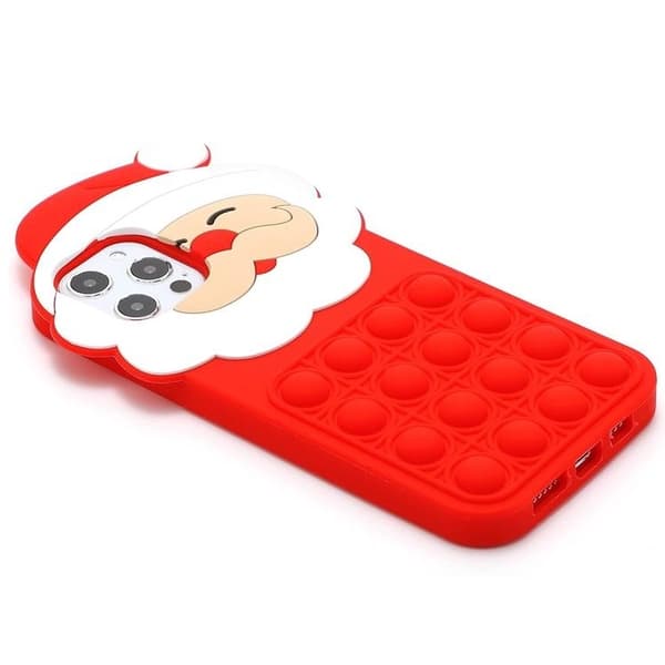 iPhone 12 Pro Max Mobilskal Silikon Santa Claus Pop It - Röd