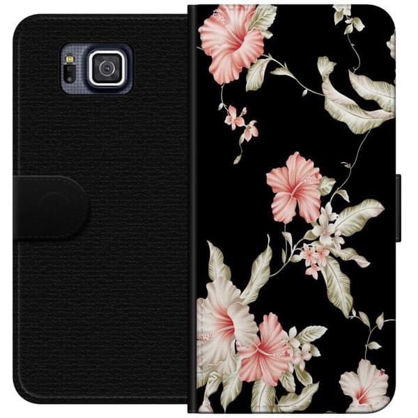 Samsung Galaxy Alpha Plånboksfodral Floral Pattern Black