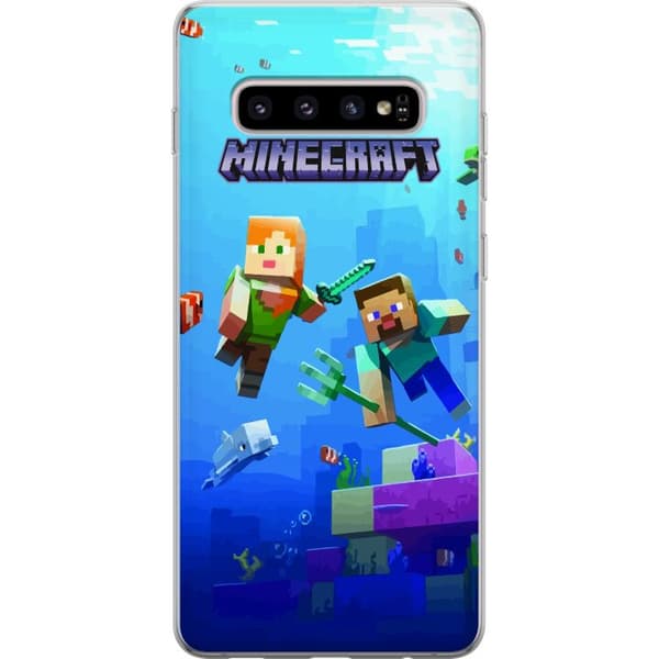 Samsung Galaxy S10+ Läpinäkyvä kuori Minecraft