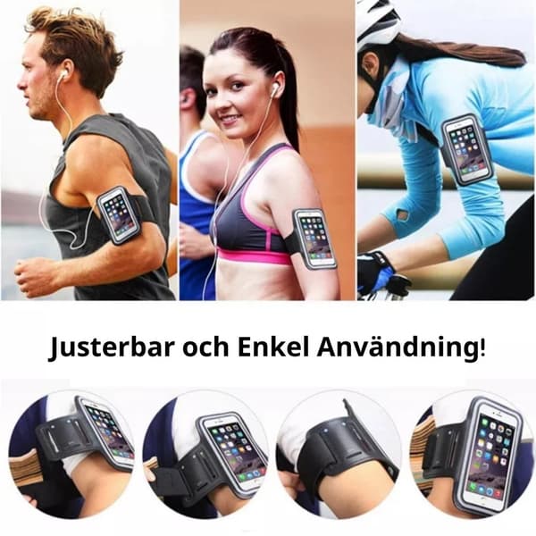 Sportarmband Universell Mobilhållare Svart - Storlek L