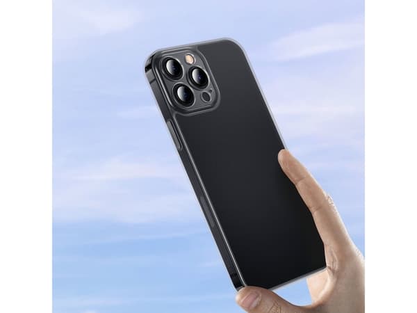 Baseus Baseus Frosted Glass Case iPhone 13 Pro jäykkä kotelo geelikehyksellä musta (ARWS000401)