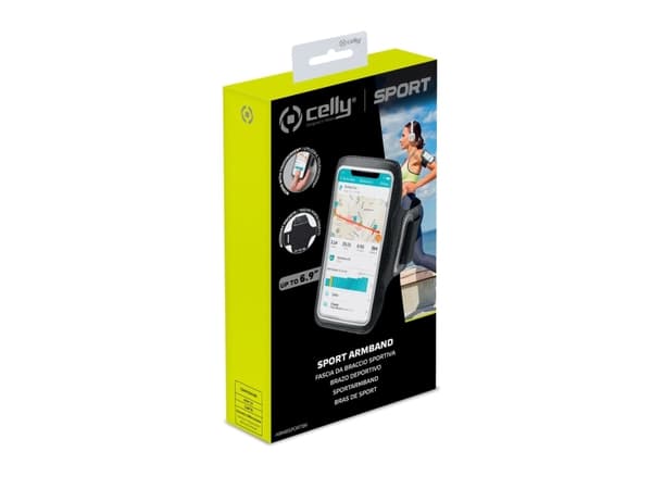 Celly - Bältesväska for cell phone / keys / wallet / earphones - svart - 6.9"