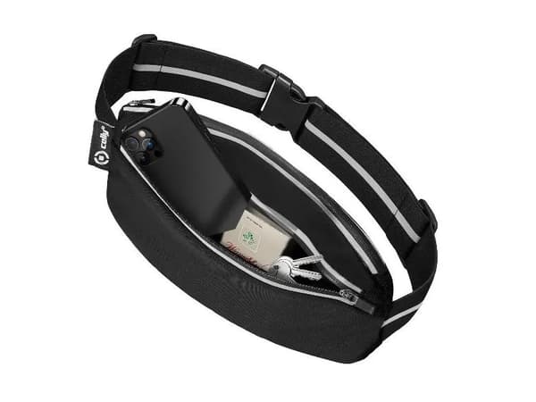 Celly - Bältesväska for cell phone / keys / wallet / earphones - svart - 6.9"