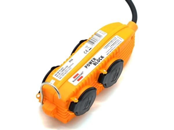 Brennenstuhl IP54 Powerblock extension cord for building applications 10m 4x230V/16A H07RN-F 3G1.5 1169604010