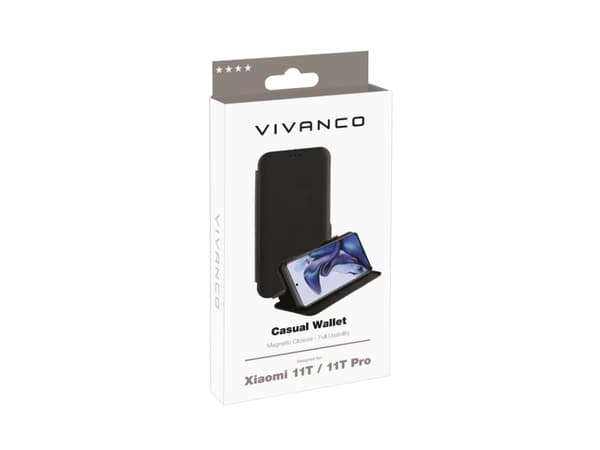 Vivanco Casual, Plånbok, Xiaomi, 11T, 11T Pro, 16,9 cm (6.67"), Svart