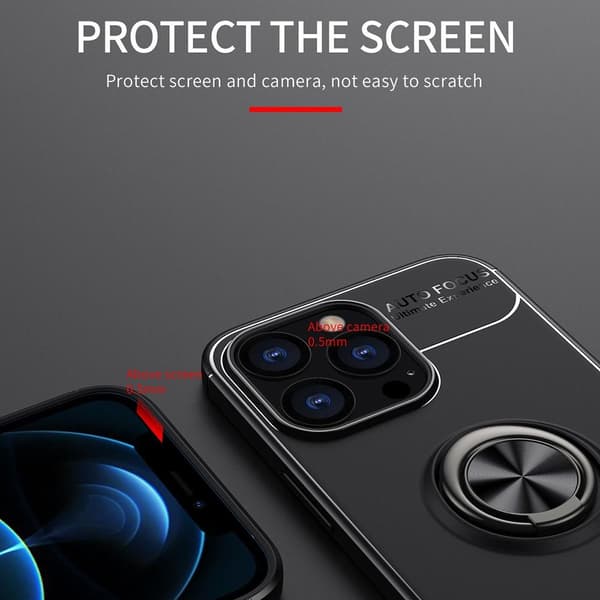 iPhone 13 Pro Max Fingerring Kickstand Hybrid Taske - Blå