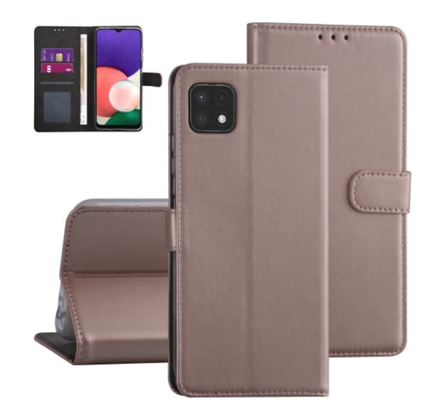 Plånboksfodral Samsung Galaxy A22 5G Roséfärgad med Ställ