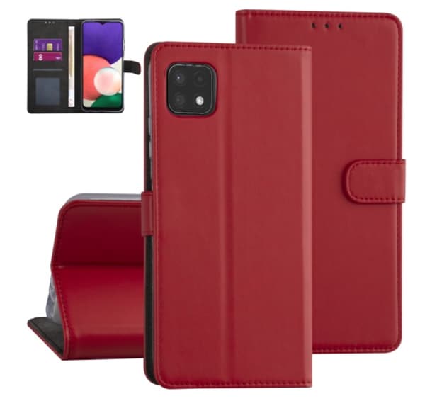Plånboksfodral Samsung Galaxy A22 5G Rött med Ställ