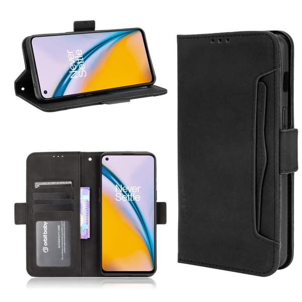 Wallet Stand Flip -puhelinkotelo OnePlus Nord 2 5G: lle - musta