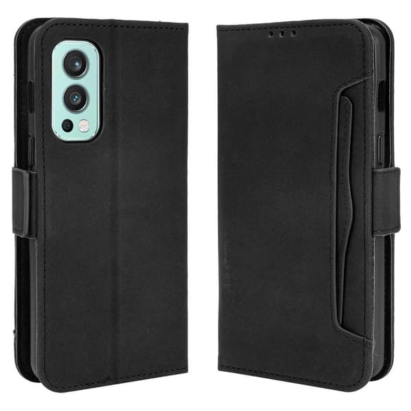 Wallet Stand Flip -puhelinkotelo OnePlus Nord 2 5G: lle - musta