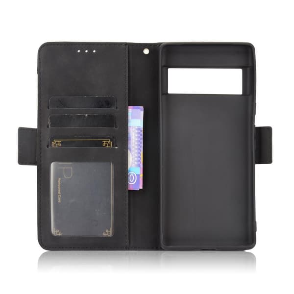 Google Pixel 6 Pro Phone Wallet Stand Protective Case - Black