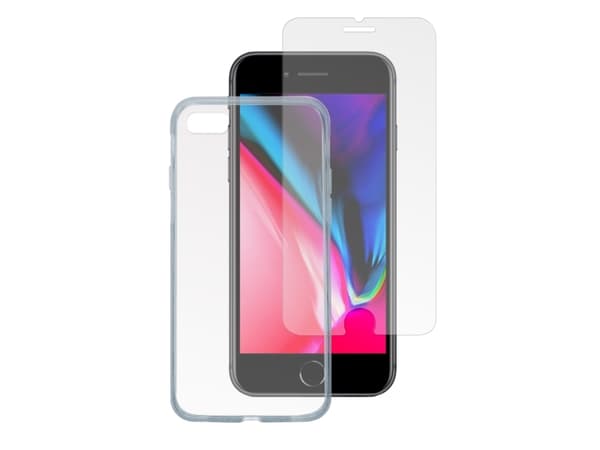 4smarts - 360° starter set - skyddsfodral baksidesskydd för mobiltelefon - härdat glas, termoplastisk polyuretan (TPU) - transparent - för Apple iPho