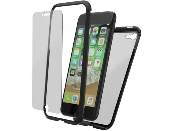 Hama Magnetic+Glass+Display Glass, Etui, Apple, iPhone 8, 11,9 cm (4.7"), Sort, Gjennomsiktig