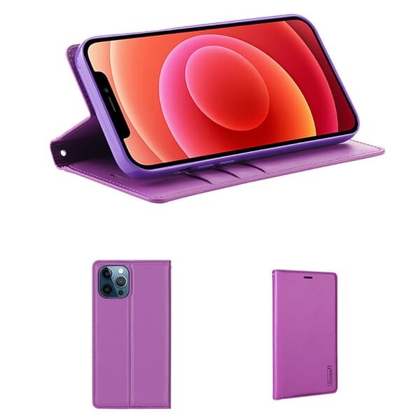 iPhone 13 Pro - Exklusivt Genomtänkt Plånboksfodral HANMAN Lila Lila