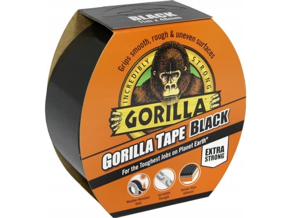 Gorilla Tape Eristysteippi musta 4.77cm × 11m