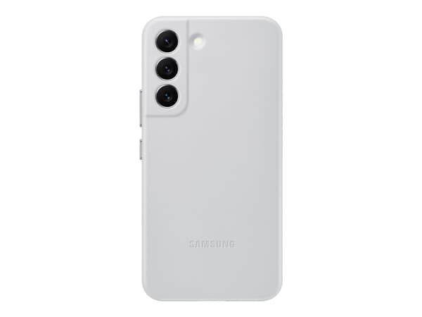 Samsung EF-VS901 - Baksidedeksel for mobiltelefon - ekte skinn - lysegrå - for Galaxy S22