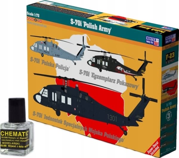 Olymp Aircraft Sikorsky S-70i 1:72 F-23 helikopterin malli liimattavaksi yhteen
