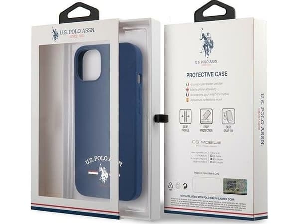 Us Polo Assn US Polo USHCP13SSFGV Apple iPhone 13 mini 5,4" dėklas telefonui mėlynos spalvos silikoninis Collection