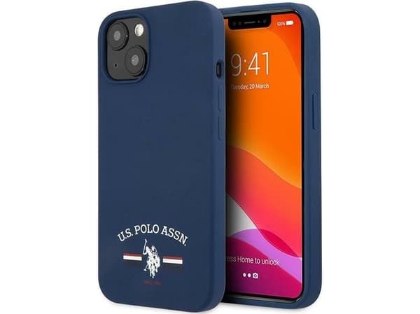 Us Polo Assn US Polo USHCP13SSFGV Apple iPhone 13 mini 5,4" dėklas telefonui mėlynos spalvos silikoninis Collection