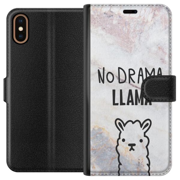 Apple iPhone XS Tegnebogsetui Llama Marmor