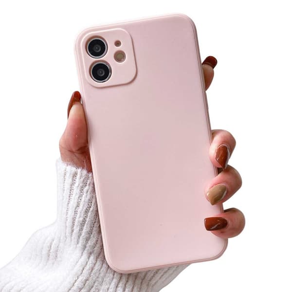 iPhone 12 Pro Tunt Rosa Mobilskal med Linsskydd 1mm TPU