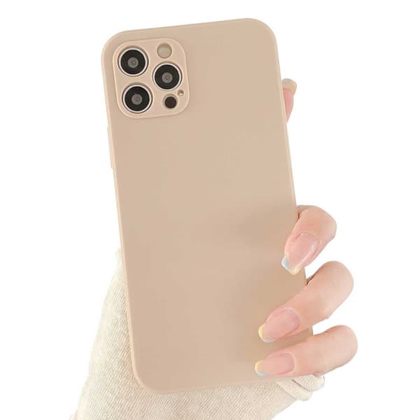 iPhone 12 Pro Tunt Beige Mobile Shell -objektiivi 1 mm TPU