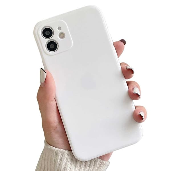 iPhone 12 Pro Max Tunt Vitt Mobilskal med Linsskydd 1mm TPU