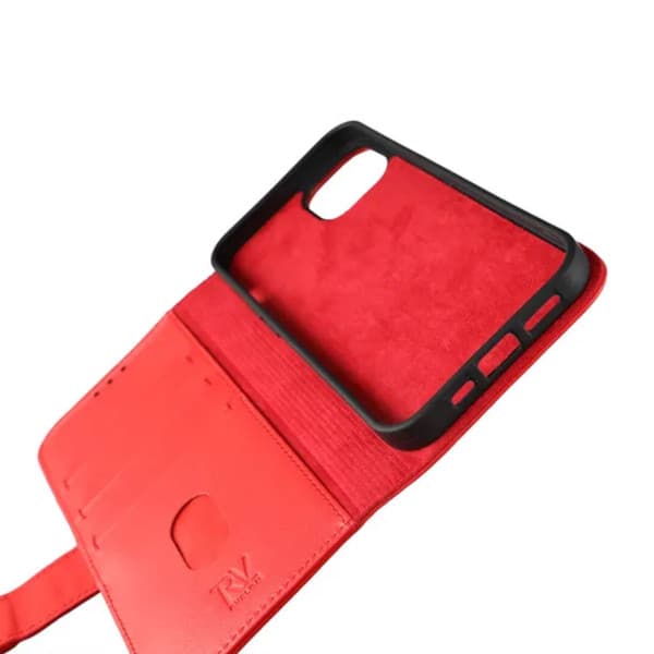 iPhone 13 Pro - Genuint plånboksfodral - Röd