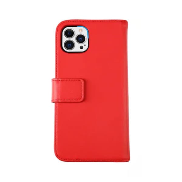 iPhone 13 Pro - Genuint plånboksfodral - Röd