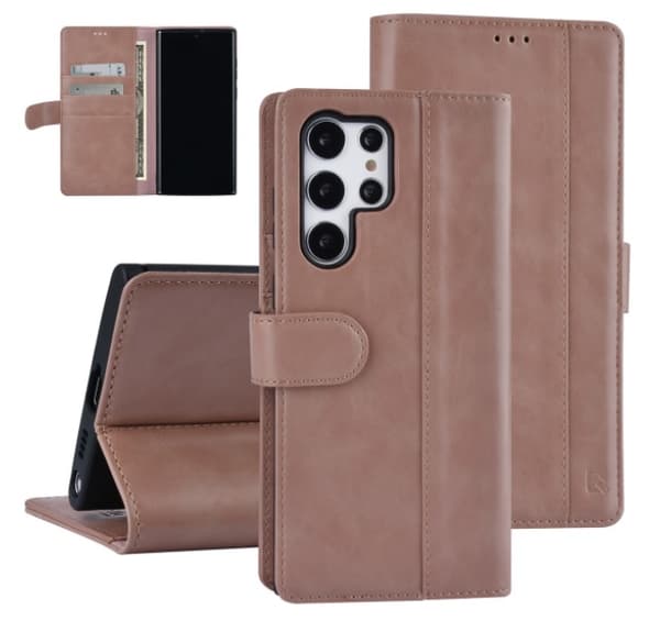 UNIQ Plånboksfodral Samsung Galaxy S22 ULTRA Rosa Beige