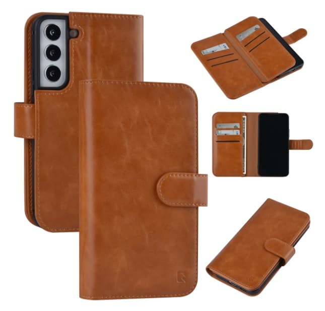 UNIQ Plånboksfodral Samsung Galaxy S22 Multi Wallet 9 Kortfack Cognac