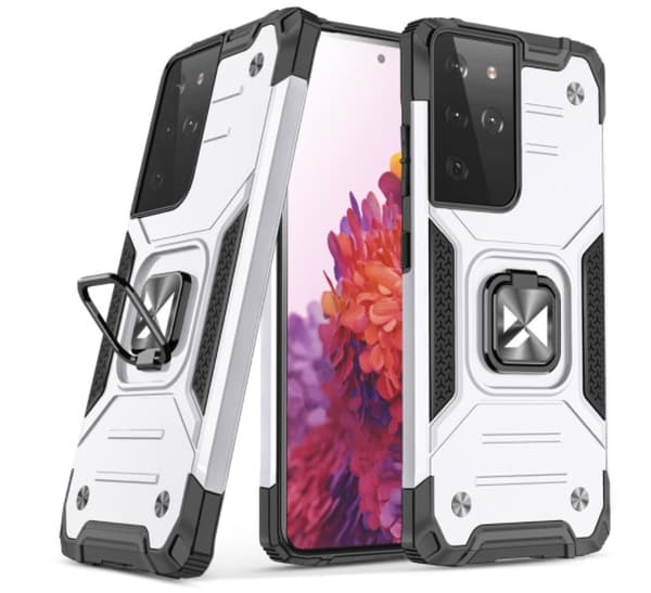 Samsung Galaxy S22+ (S22 plus) Skal Armour Silver Med Ring