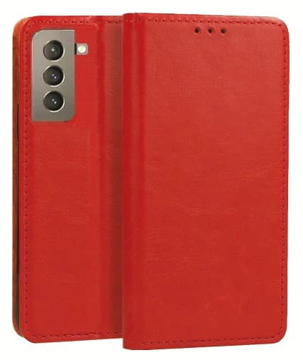 Plånboksfodral Samsung Galaxy S22+ (S22 Plus) Italienskt Läder Röd
